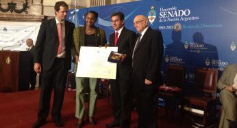 Presidente de la AMRBB recibe reconocimiento por parte del Senado Argentino